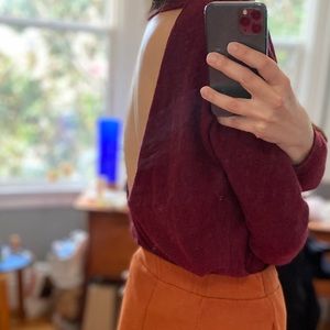 Gat Rimon Burgundy open back sweater